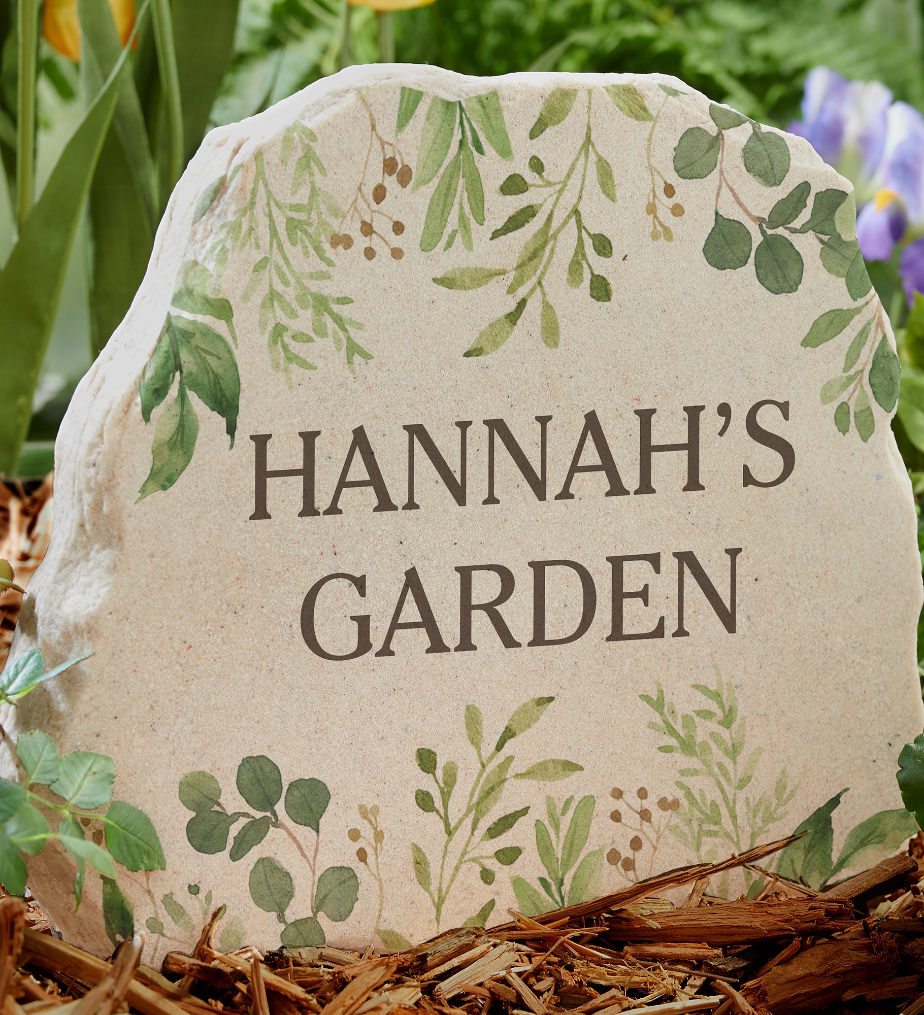 Laurel Message Personalized Standing Garden Stone